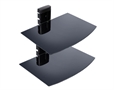 TM8021BK Black-Modular AV Wall Mount Single Glass Shelf Stand-Doble sided-Front View