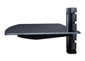 TM8021BK Black-Modular AV Wall Mount Single Glass Shelf Stand-Front View
