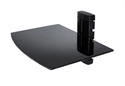 TM8021BK Black-Modular AV Wall Mount Single Glass Shelf Stand-Lateral View
