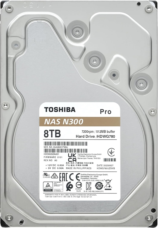 Toshiba N300 NAS PRO HDWG780XZSTB back view