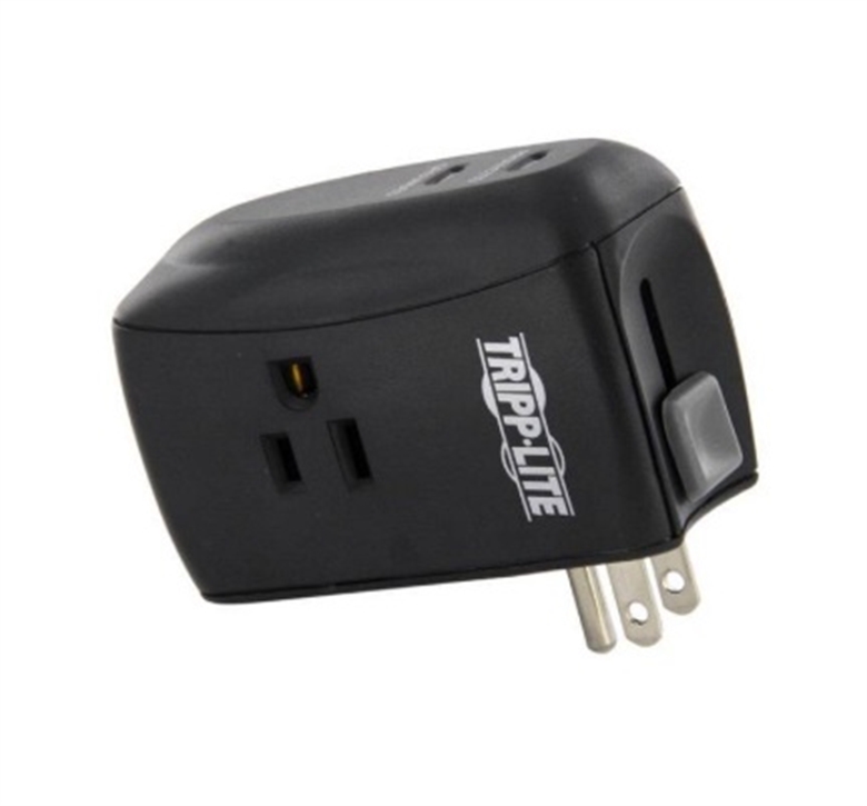 TRAVELER Tripp-Lite-2-Outlet-Portable-Surge-Protector-Diagonal View