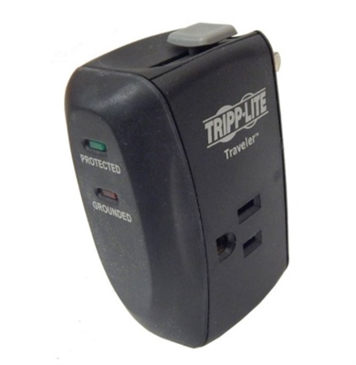 TRAVELER Tripp-Lite-2-Outlet-Portable-Surge-Protector-Lateral View