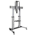 Tripp Lite DMCS60100XX - TV Stand, Silver, 60 to 100 inch, Max Weight 99.8Kg, 24.8 x 65.5 x 120.6