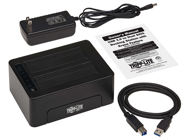 Tripp Lite U339-E02 2.5" or 3.5" Hard Drive Docking Station Package Contents