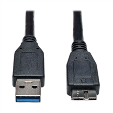 TrippLite U326-003-BK - USB Cable, Type-A Male to Micro USB Type-B Male, USB 3.0, 1m, Black