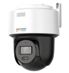 Hikvision  - 2MP ColorVu Two-Way Audio Analog PT Dome Security Camera with 40m Smart Hybrid Light, Active Deterrence Siren & Strobe, Audio over Coaxial, IP66, White