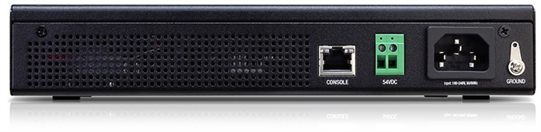 Ubiquiti ES-8-150W Switch Administrable Gigabit PoE+ de 8 Puertos Vista Trasera