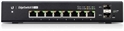 Ubiquiti ES-8-150W Switch Administrable Gigabit PoE+ de 8 Puertos Vista Frontal