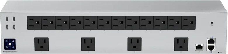 UBIQUITI PDU 16 OUT 1875W 3GBE 4USB 1 3LCM Front View 1