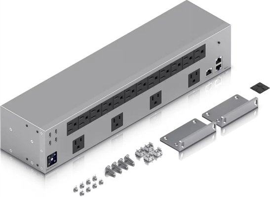 UBIQUITI PDU 16 OUT 1875W 3GBE 4USB 1 3LCM Rear View 3