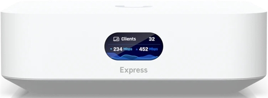 Ubiquiti UniFi-Router-Wireless-Enclosure material Polycarbonate-Management interface Ethernet Bluetooth-Networking interface LAN 1 GbE RJ45 Front View 1