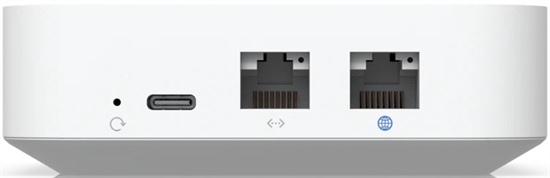 Ubiquiti UniFi-Router-Wireless-Enclosure material Polycarbonate-Management interface Ethernet Bluetooth-Networking interface LAN 1 GbE RJ45 Rear View 2