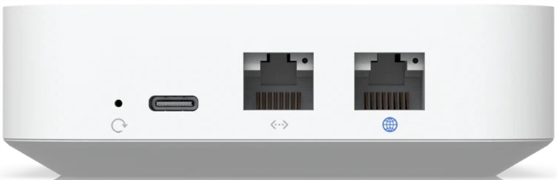 Ubiquiti UniFi-Router-Wireless-Enclosure material Polycarbonate-Management interface Ethernet Bluetooth-Networking interface LAN 1 GbE RJ45 Rear View 2