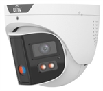 Uniview Prime III Series - Cámara de Seguridad IP Binocular Tipo Turret, 8MP 4K, Visión Panorámica 180, ColorHunter, Lente Dual 2.8mm, Doble Iluminación, Audio Bidireccional, Luz y Alarma Audible, IP67, IK10
