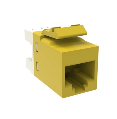Unshielded Cat6 RJ45 Modular Jack Yellow-Front View