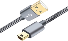 Marca Genérica B07JJ4F94G - Cable USB, USB Tipo-A Macho a Mini USB Macho, USB 2.0, 1m, Gris