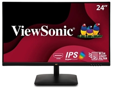 ViewSonic VA2435-H - Monitor, 24", FHD 1920 x 1080p, LED, 16:9, 100Hz Refresh Rate, HDMI, VGA, Black