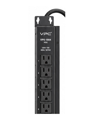 Vertical PDU 18 Outlets Black-Front View