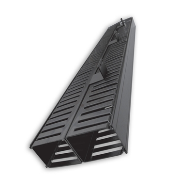 VF-07-100 Negro-Organizador de Cable Vertical de Conducto con Dedos de Doble Cara 1.83m-Vista Lateral