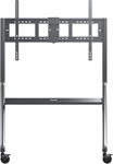 ViewSonic VB-STND-009 - Slim Trolley Cart for Displays, Silver, 55" to 105", Maximum Weight 120Kg, Iron and PU