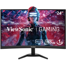 Viewsonic VX2468-PC-MHD - Monitor, 24 Pulgadas, Curvo 1500R, FHD 1920 x 1080p, MVA LED, 16:9, Tiempo de Refresco 165Hz, Negro