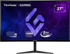 ViewSonic VX2718-2KPC-MHD - Curved Gaming Monitor, 27", QHD 2560 x 1440p, LED, 16:9, 180Hz Refresh Rate, HDMI, DisplayPort, Speakers, Black