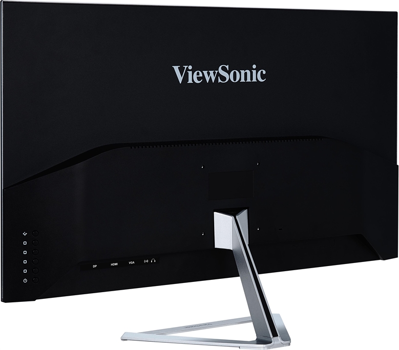 Viewsonic VX3276MHD Monitor 32 FHD 1920 x 1080 IPS 16 9 75Hz Refresh Rate DisplayPort HDMI Black and Silver View Rear Right