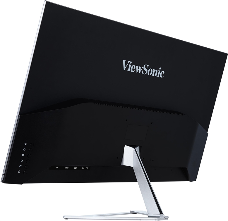 Viewsonic VX3276MHD Monitor 32 FHD 1920 x 1080 IPS 16 9 75Hz Refresh Rate DisplayPort HDMI Black and Silver View Rear Tilt
