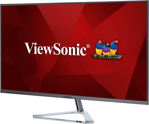 Viewsonic VX3276MHD Monitor 32 FHD 1920 x 1080 IPS 16 9 75Hz Refresh Rate DisplayPort HDMI Black and Silver View Side Left