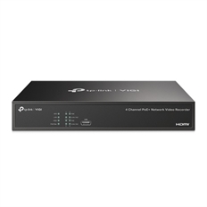 TP-Link VIGI NVR1004H-4P  - PoE+ Network Video Recorder (NVR), 4 IP Channels, Simultaneous 4K HDMI & VGA Video Output, Up to 10TB, H.265+ Compression