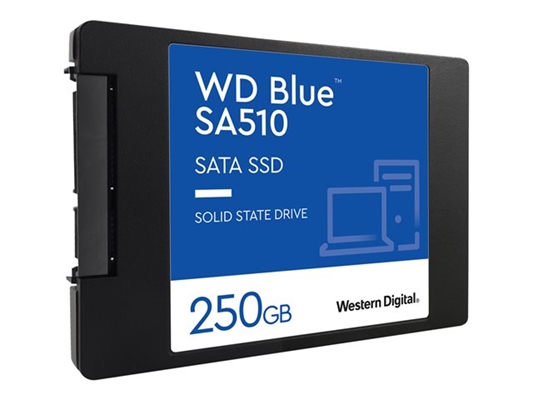 WD Blue SA510 WDS250G3B0A isometric left view
