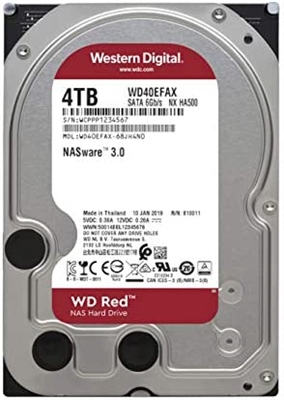 WD Red NAS Hard Drive WD40EFAX front without cover view