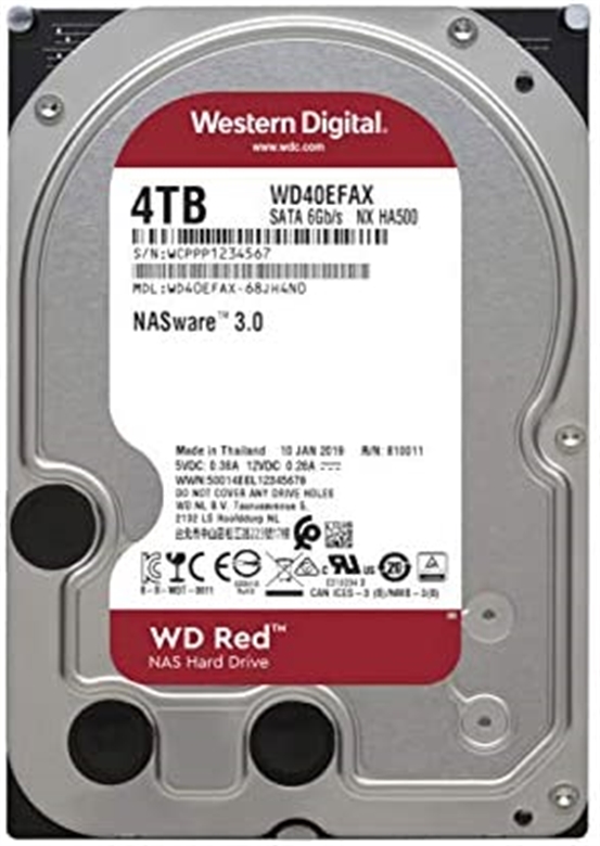 WD Red NAS Hard Drive WD40EFAX front without cover view
