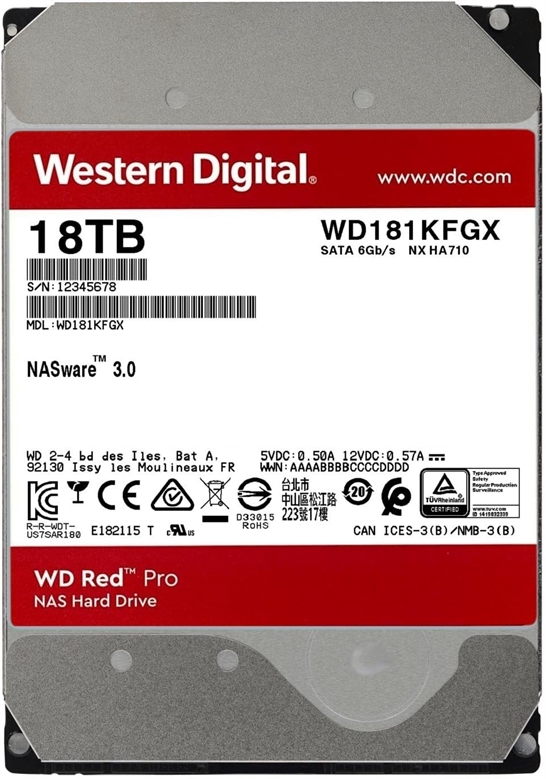 WD Red Pro - Internal Hard Drive wd181kfgx back view