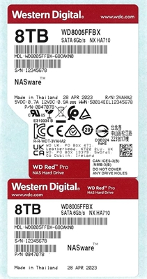 WD Red Pro - Internal Hard Drive WD8005FFBX back view