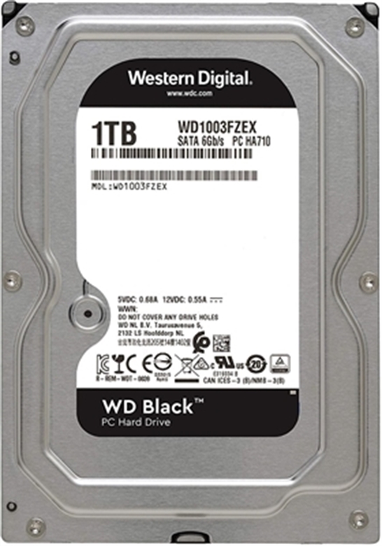 Western Digital Black HDD 1TB 3.5inch 7200rpm Rear View