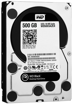 Western Digital Black HDD 500GB 7200rpm 3.5inch Front View