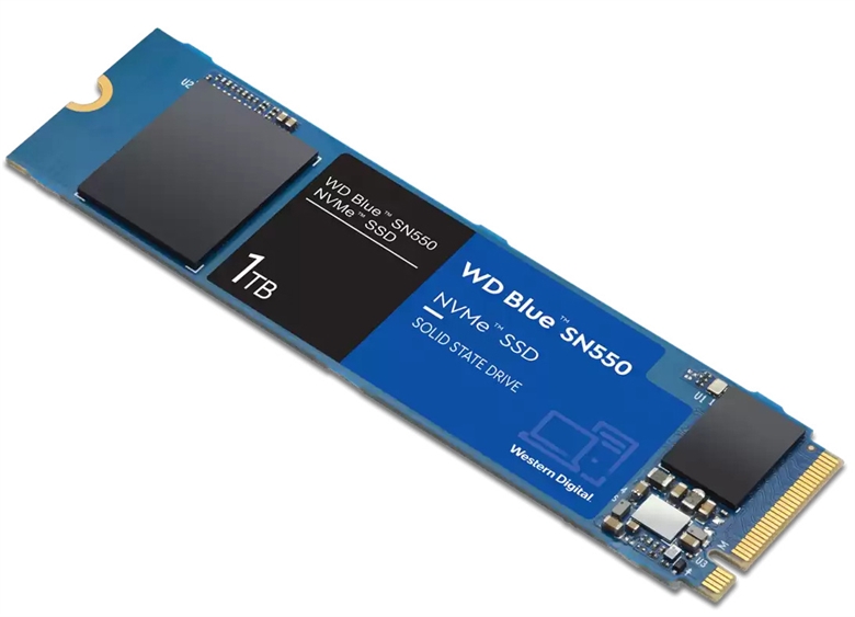 Western Digital Blue SN550 SSD 1TB M.2 2280 Isometric View