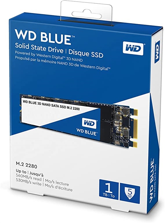 Western Digital Blue SSD 1TB NVMe Vista en Caja