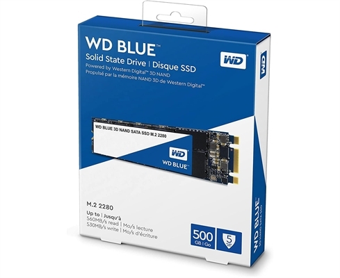 Western Digital Blue SSD 500GB NVMe Vista en Caja