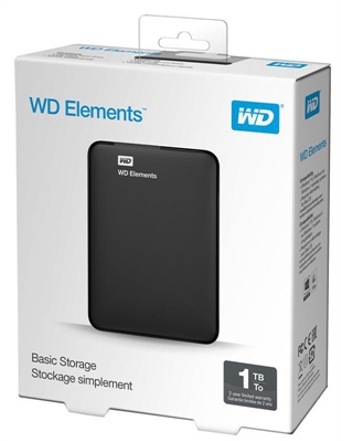 Western Digital Elements 1TB Black Package View