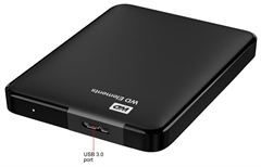 Western Digital Elements  - External Hard Drive, 1TB, Black, HDD, USB 3.0