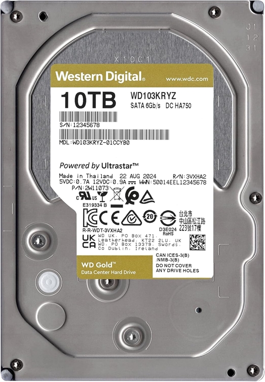 Western Digital Gold wd103kryz back view