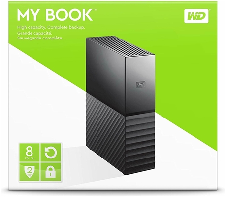 Western Digital My Book Negro 8TB Vista Empaque