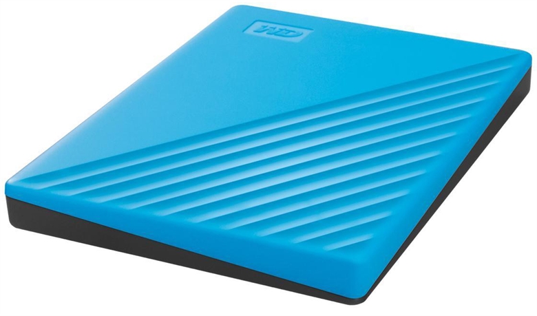 Western Digital My Passport 2TB Azul Vista Superior en Ángulo
