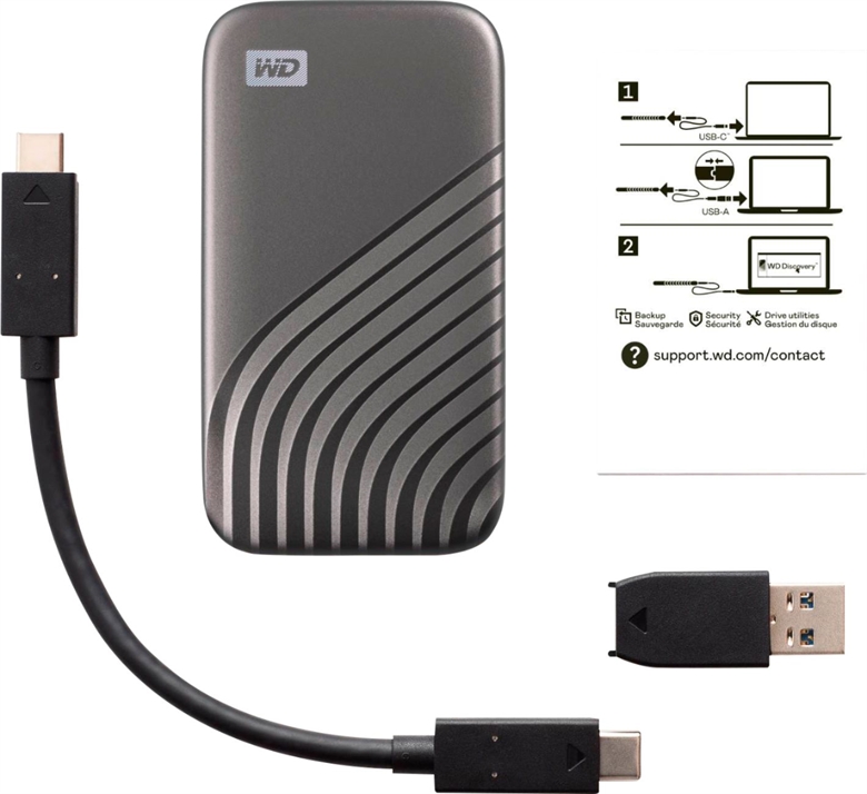 Western Digital My Passport SSD 500GB Package Content View