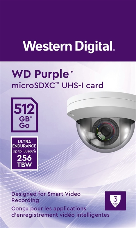 Western Digital Purple Micro SD Class 10 wdd512g1p0c side view