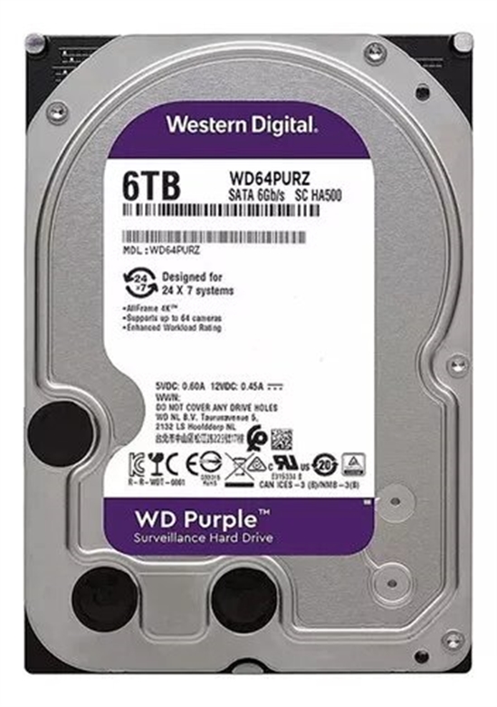 Western Digital Purple WD64PURZ back vie