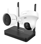 Hikvision  - 4MP/5MP Wi-Fi Security Camera Kit with NVS Storage, Smart Hybrid Light Technology, 2.8mm Fixed Lens, Two-Way Audio, Dual MicroSD Slot, IP66, White
