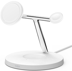 Belkin BoostCharge Pro - 3-in-1 Wireless Charging Stand with MagSafe, 15W, White